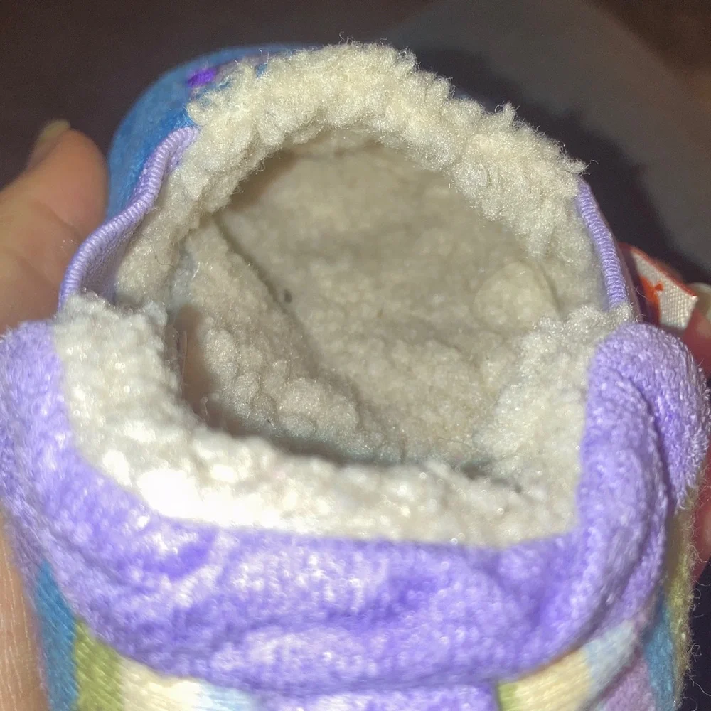 Acorn sea otter, 18 24 months moccasins Blue and Purple Baby Slippers boy girl